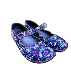 Alegria WOMENS 9 EU 39 Pre-Owned Graphic Print Shoes Belle Mary Jane Nurse Work
